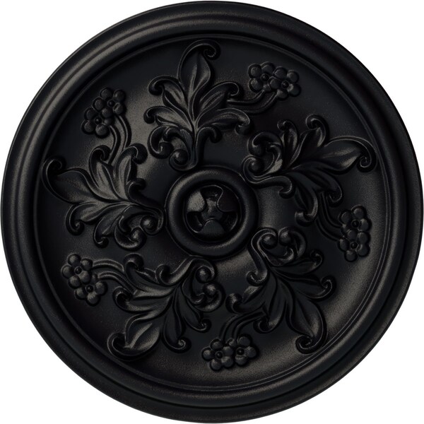 Ekena Millwork Katheryn Ceiling Medallion (Fits Canopies up to 2 1/8"), Hnd-Painted Steel Gray, 14 1/2"OD x 2 3/4"P CM14KTSGS - main